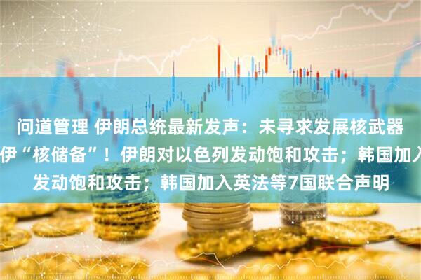 问道管理 伊朗总统最新发声：未寻求发展核武器！美国被曝计划夺取伊“核储备”！伊朗对以色列发动饱和攻击；韩国加入英法等7国联合声明